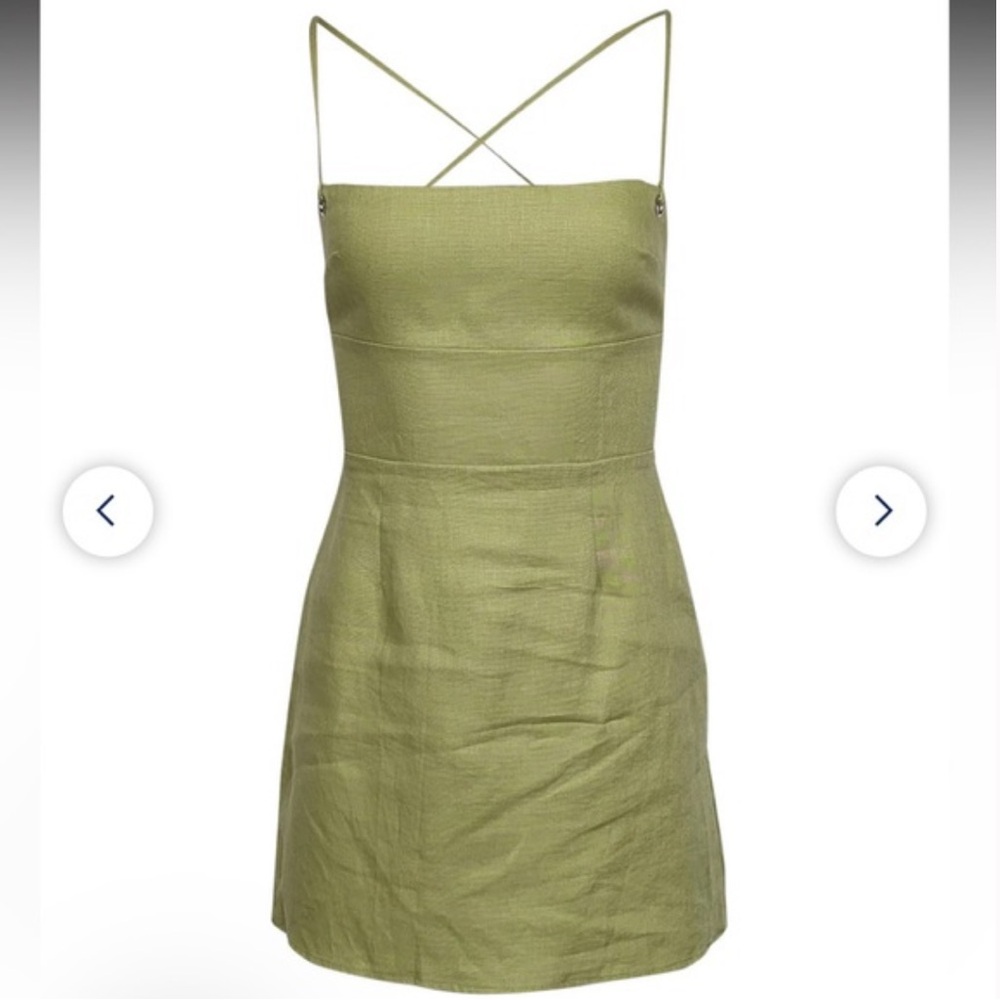 Reformation Karsten green linen dress - never worn